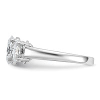 14kw 3ct Cert Lab Grown Diamond VS+ F+ Oval Comp 3 Stone Eng Ring