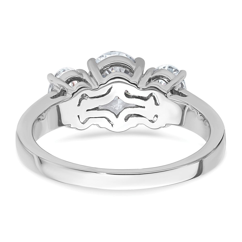 14kw 3ct Cert Lab Grown Diamond VS+ F+ Oval Comp 3 Stone Eng Ring