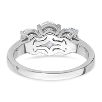 14kw 3ct Cert Lab Grown Diamond VS+ F+ Oval Comp 3 Stone Eng Ring