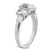 14kw 3ct Cert Lab Grown Diamond VS+ F+ Oval Comp 3 Stone Eng Ring