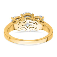 14k 3ct Cert Lab Grown Diamond VS+ F+ Oval Comp 3 Stone Eng Ring