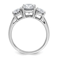 14kw 3 5/8ct Cert Lab Grown Diamond VS+ F+ Oval Comp 3 Stone Eng Ring