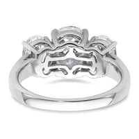 14kw 3 5/8ct Cert Lab Grown Diamond VS+ F+ Oval Comp 3 Stone Eng Ring