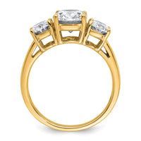 14k 3 5/8 carat Lab Grown Diamond VS+ F+ Oval Comp 3 Stone Eng Ring