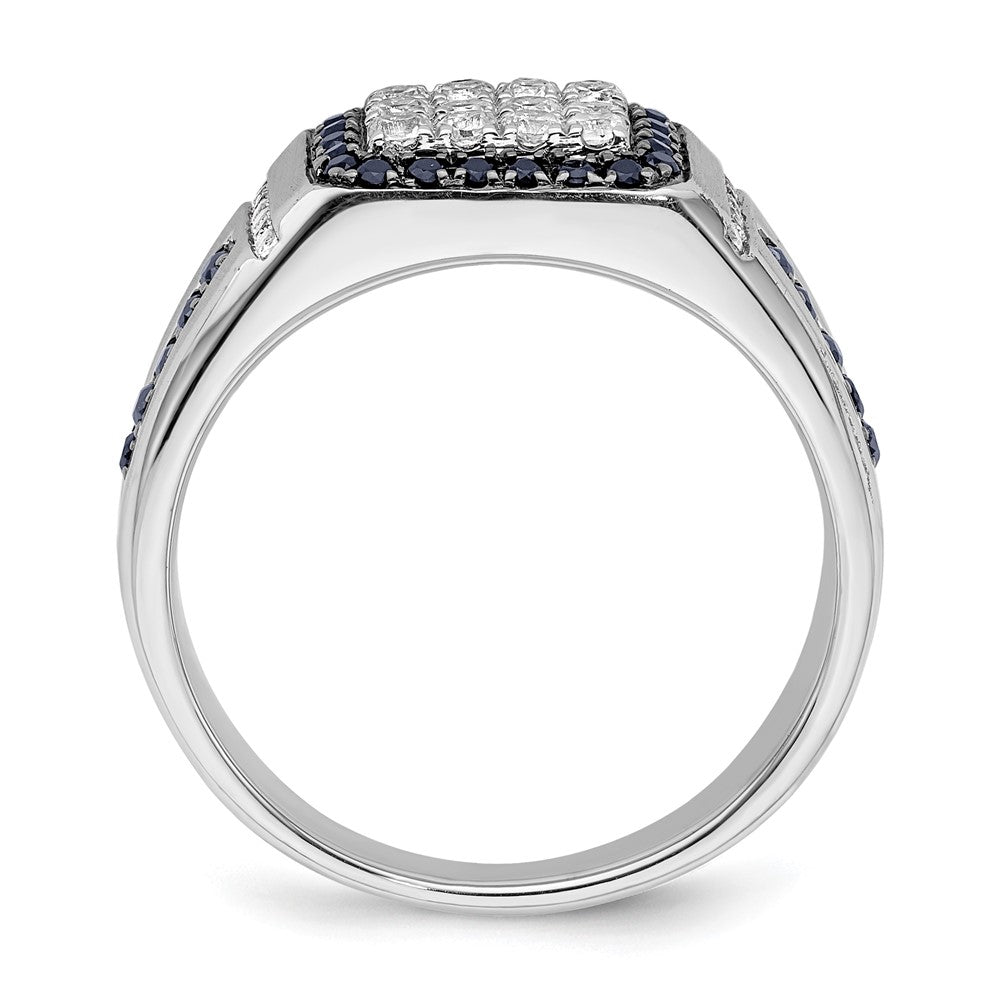 10kw 3/8 ct Lab Grown Dia VS/SI+ G+ & Cr Sapphire Men's Ring