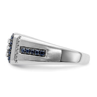10kw 3/8 ct Lab Grown Dia VS/SI+ G+ & Cr Sapphire Men's Ring