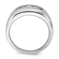14k White Gold 1/3 ct Lab Grown Dia VS/SI+ G+ 5 Stone Complete Men's Ring
