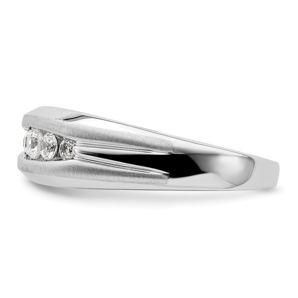 14k White Gold 1/3 ct Lab Grown Dia VS/SI+ G+ 5 Stone Complete Men's Ring