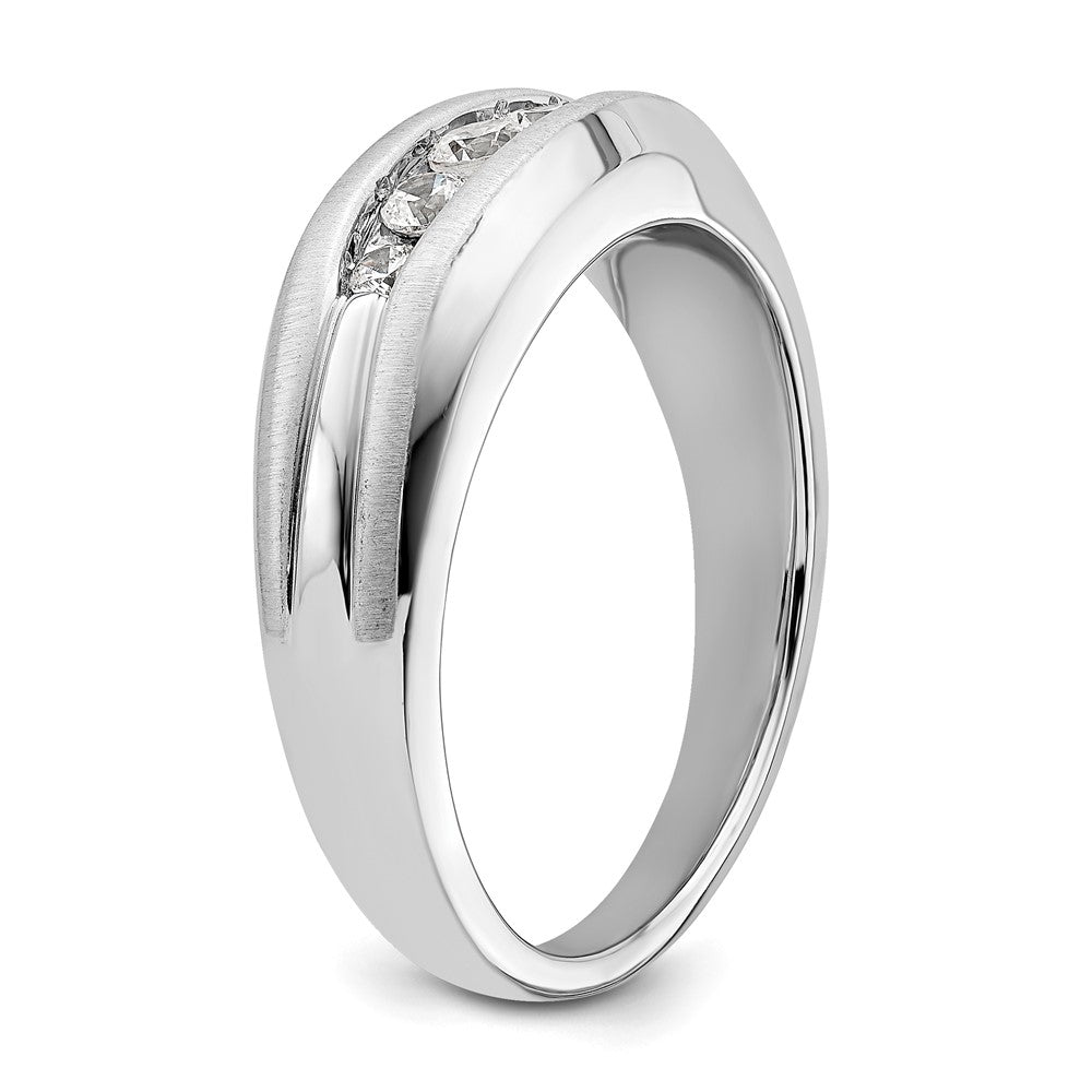 14k White Gold 1/3 ct Lab Grown Dia VS/SI+ G+ 5 Stone Complete Men's Ring