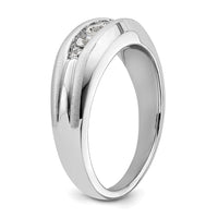 14k White Gold 1/3 ct Lab Grown Dia VS/SI+ G+ 5 Stone Complete Men's Ring