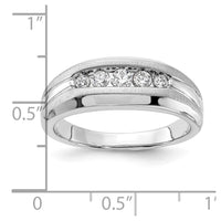 14k White Gold 1/3 ct Lab Grown Dia VS/SI+ G+ 5 Stone Complete Men's Ring