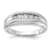 14k White Gold 1/3 ct Lab Grown Dia VS/SI+ G+ 5 Stone Complete Men's Ring
