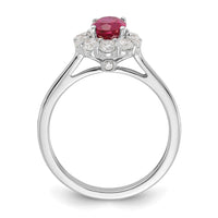 10kw 5/8 ct Lab Grown Dia VS/SI+ G+ & Cr Ruby Comp Halo Ring