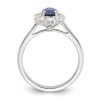 10kw 5/8 ct Lab Grown Dia VS/SI+ G+ & Cr Sapphire Comp Halo Ring