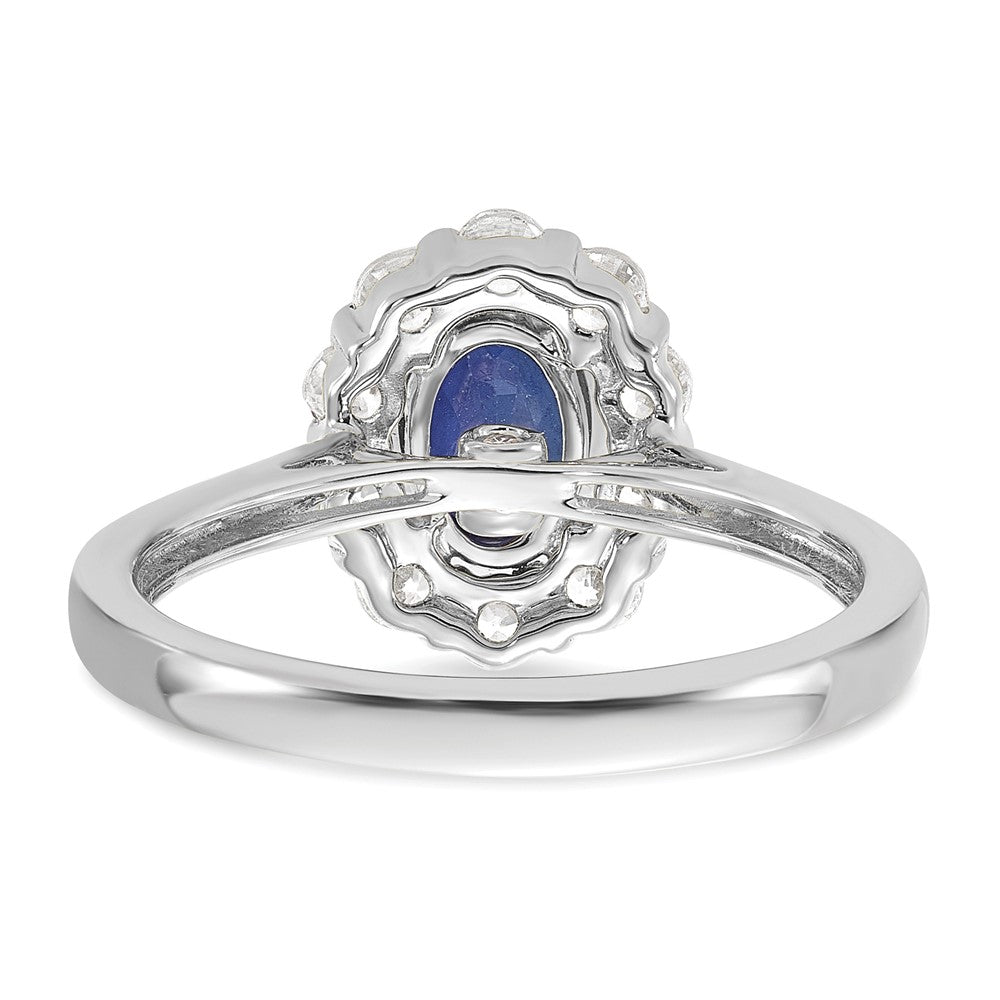 10kw 5/8 ct Lab Grown Dia VS/SI+ G+ & Cr Sapphire Comp Halo Ring