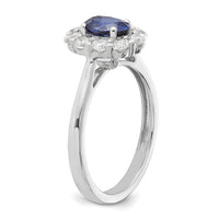 10kw 5/8 ct Lab Grown Dia VS/SI+ G+ & Cr Sapphire Comp Halo Ring