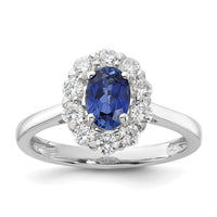 10kw 5/8 ct Lab Grown Dia VS/SI+ G+ & Cr Sapphire Comp Halo Ring