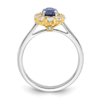 14ktt 5/8 ct Lab Grown Dia VS/SI+ G+ & Cr Sapphire Comp Halo Ring