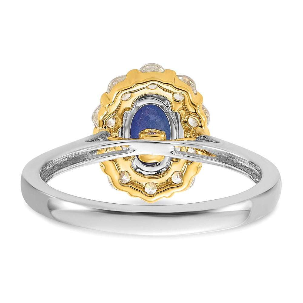 14ktt 5/8 ct Lab Grown Dia VS/SI+ G+ & Cr Sapphire Comp Halo Ring