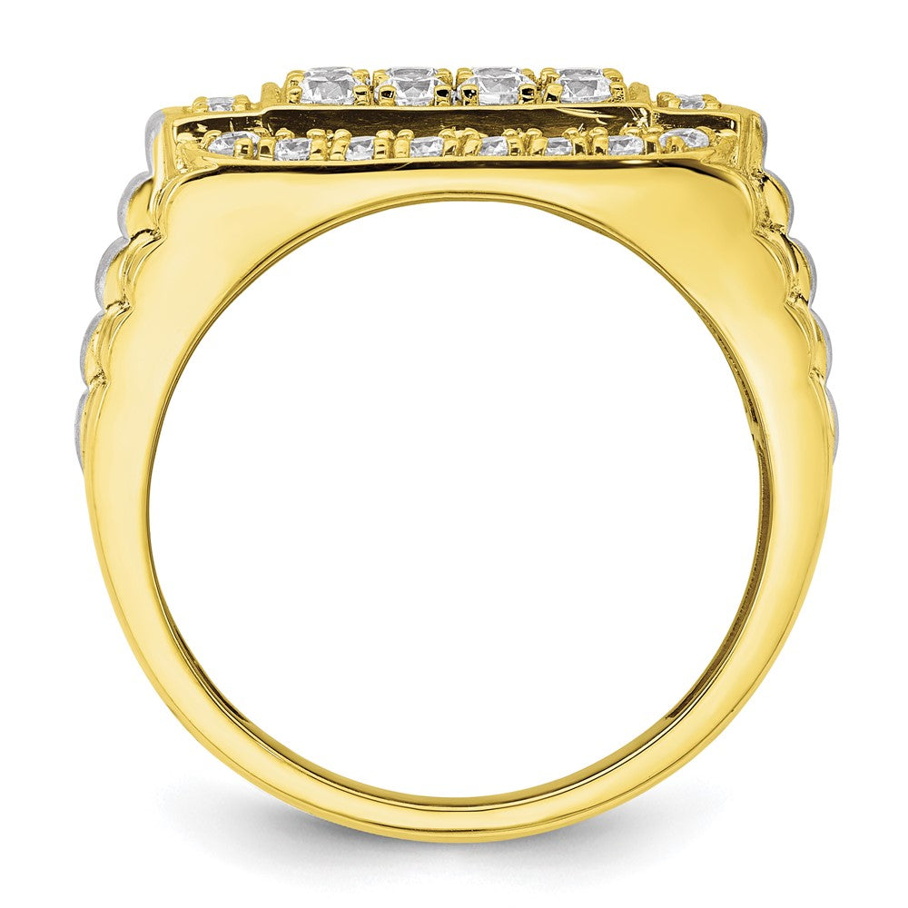 10k Two-Tone 1 3/8 ct Lab Grown Diamond VS/SI+ G+ Men's Ring