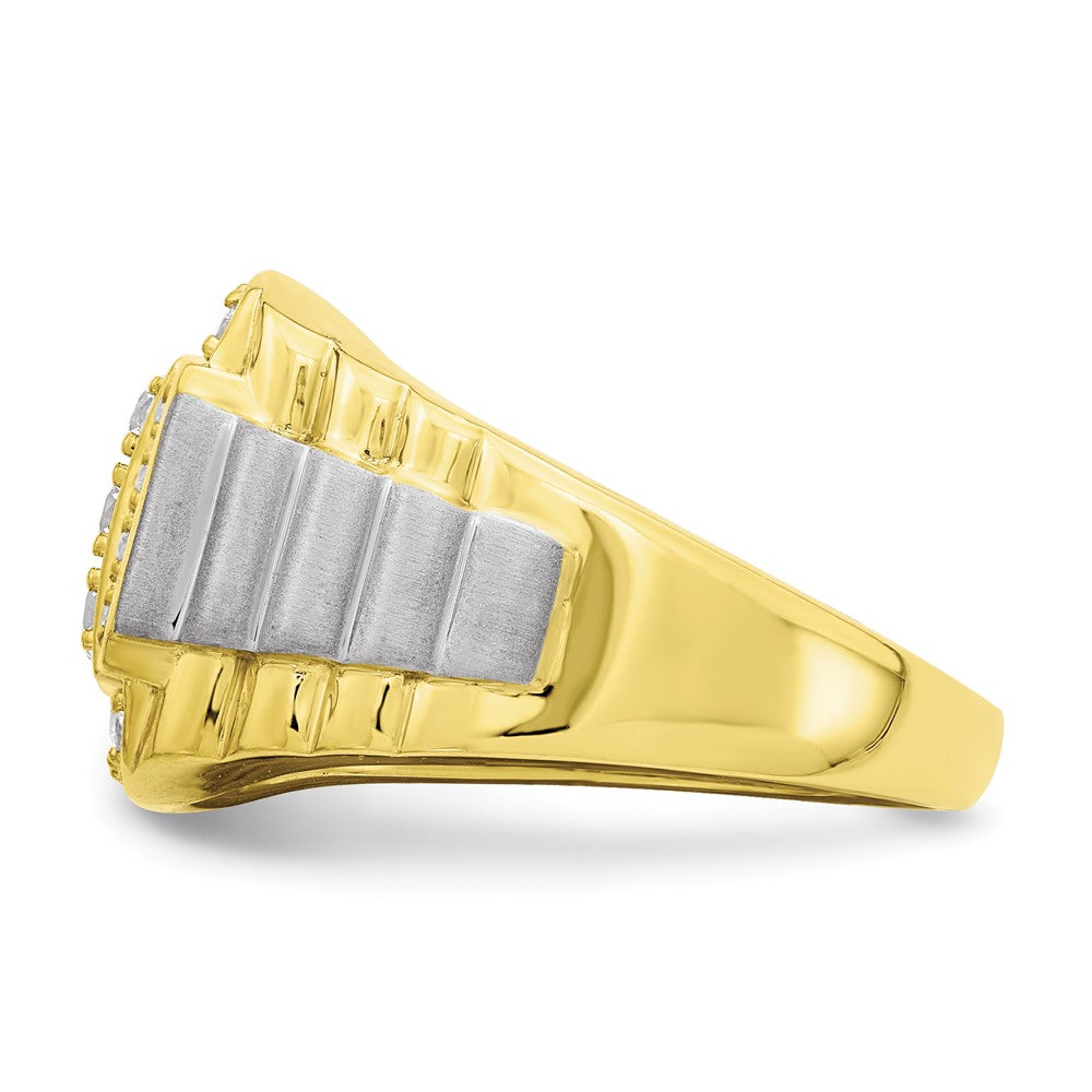 10k Two-Tone 1 3/8 ct Lab Grown Diamond VS/SI+ G+ Men's Ring