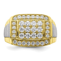 10k Two-Tone 1 3/8 ct Lab Grown Diamond VS/SI+ G+ Men's Ring