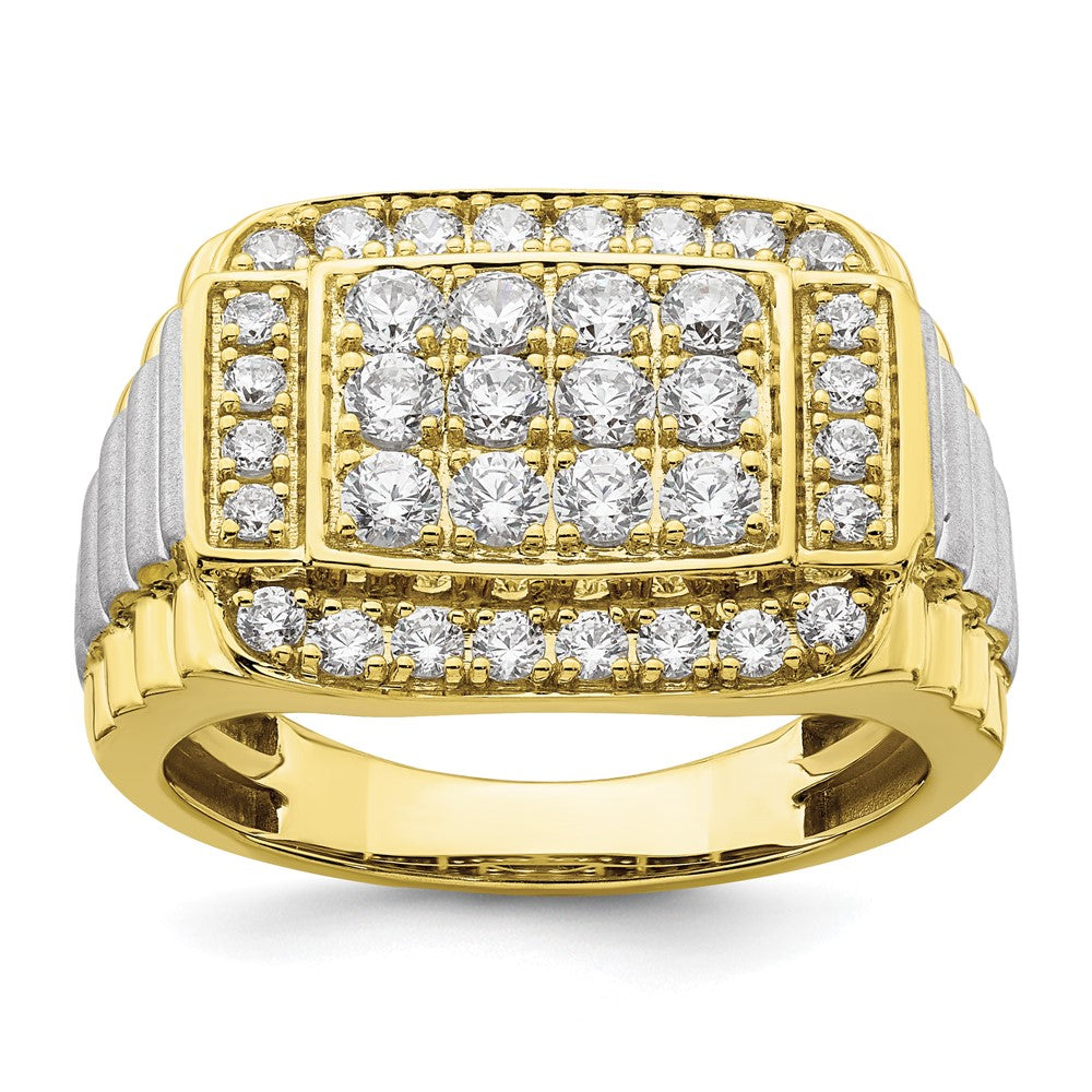10k Two-Tone 1 3/8 ct Lab Grown Diamond VS/SI+ G+ Men's Ring
