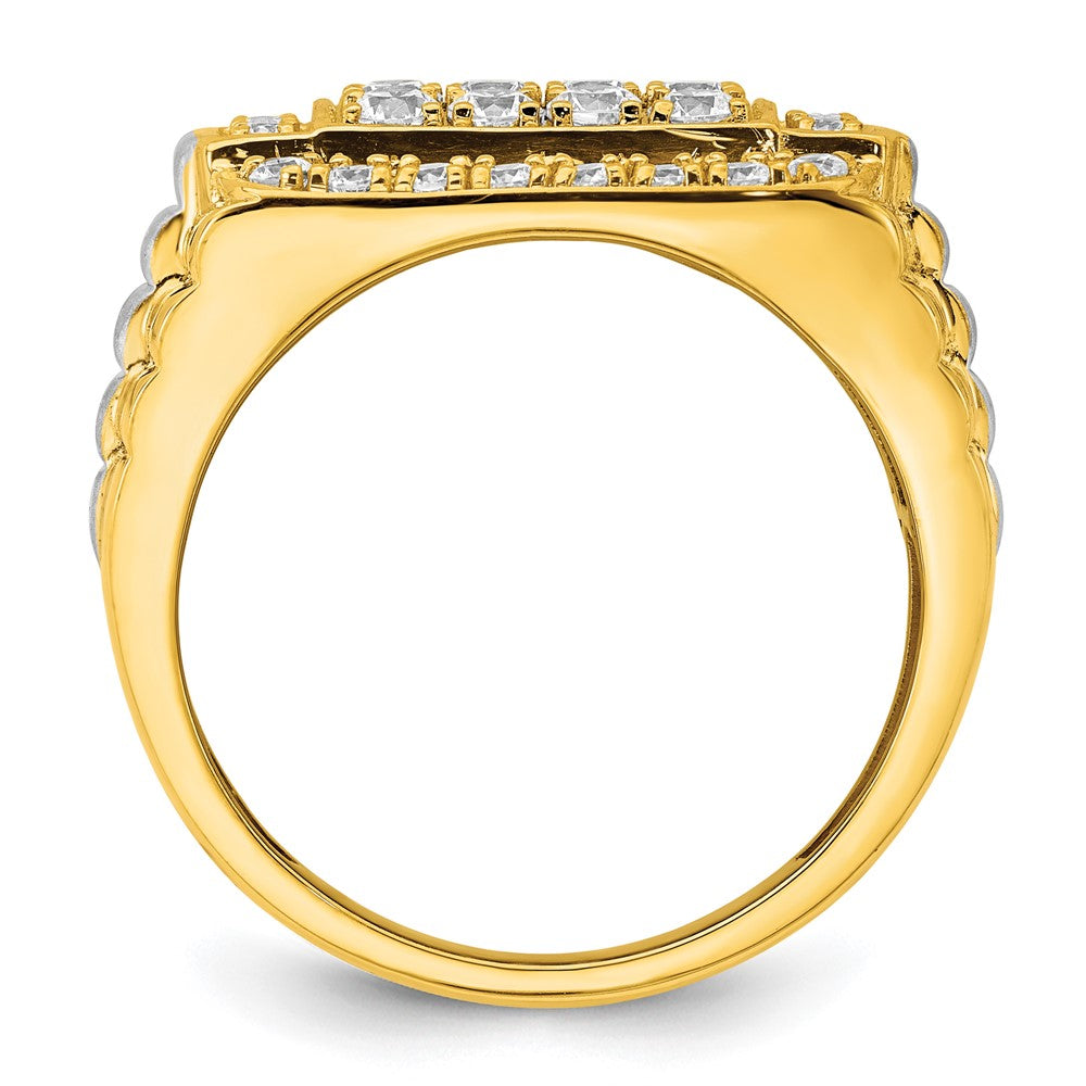 14k Two-Tone 1 3/8 ct Lab Grown Diamond VS/SI+ G+ Men's Ring
