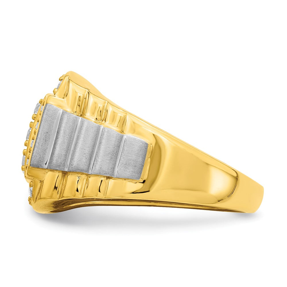 14k Two-Tone 1 3/8 ct Lab Grown Diamond VS/SI+ G+ Men's Ring