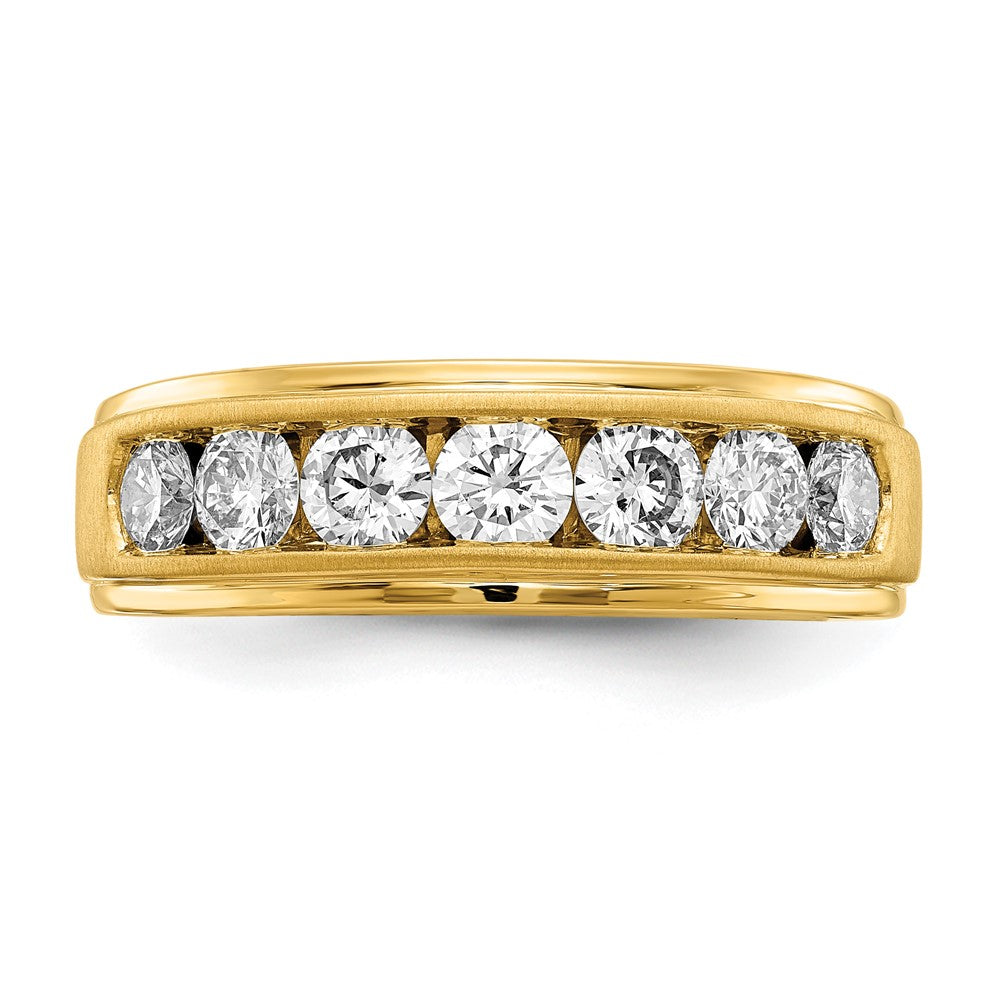 10k 1 1/2 ct Lab Grown Diamond VS/SI+ G+ 7 Stone Complete Men's Ring