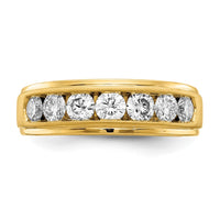 10k 1 1/2 ct Lab Grown Diamond VS/SI+ G+ 7 Stone Complete Men's Ring
