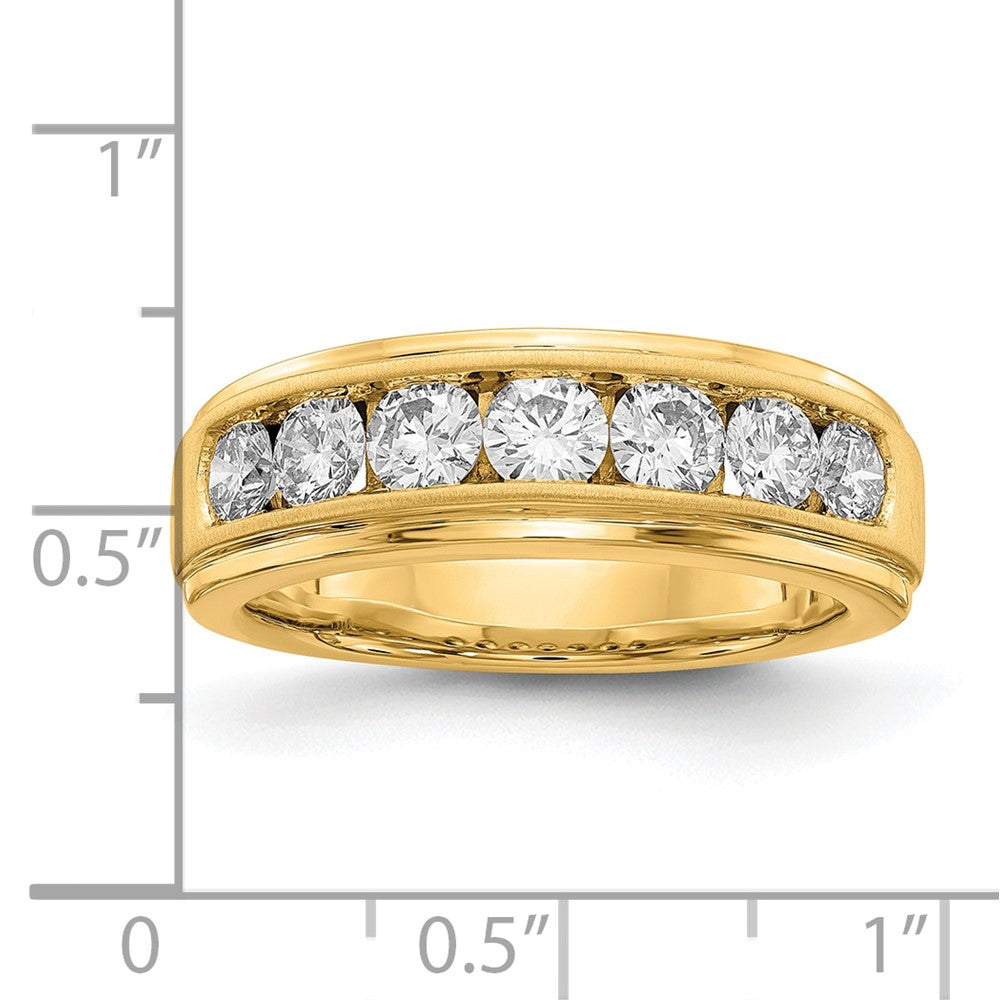 10k 1 1/2 ct Lab Grown Diamond VS/SI+ G+ 7 Stone Complete Men's Ring