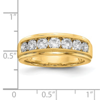 10k 1 1/2 ct Lab Grown Diamond VS/SI+ G+ 7 Stone Complete Men's Ring