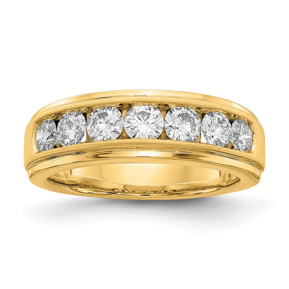 10k 1 1/2 ct Lab Grown Diamond VS/SI+ G+ 7 Stone Complete Men's Ring