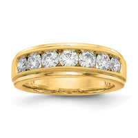 10k 1 1/2 ct Lab Grown Diamond VS/SI+ G+ 7 Stone Complete Men's Ring