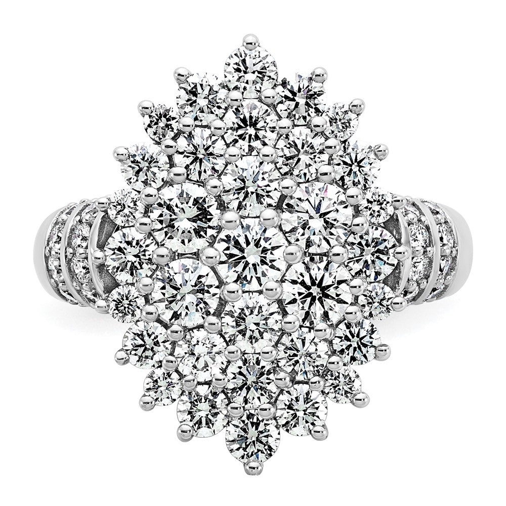 14kw 2 5/8ct Lab Grown Dia VS/SI+ G+ Comp Cluster Fashion Ring