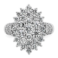 14kw 2 5/8ct Lab Grown Dia VS/SI+ G+ Comp Cluster Fashion Ring