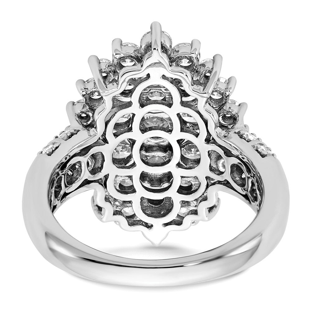 14kw 2 5/8ct Lab Grown Dia VS/SI+ G+ Comp Cluster Fashion Ring