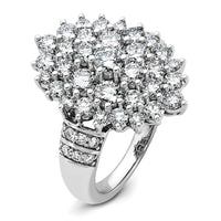 14kw 2 5/8ct Lab Grown Dia VS/SI+ G+ Comp Cluster Fashion Ring