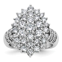 14kw 2 5/8ct Lab Grown Dia VS/SI+ G+ Comp Cluster Fashion Ring