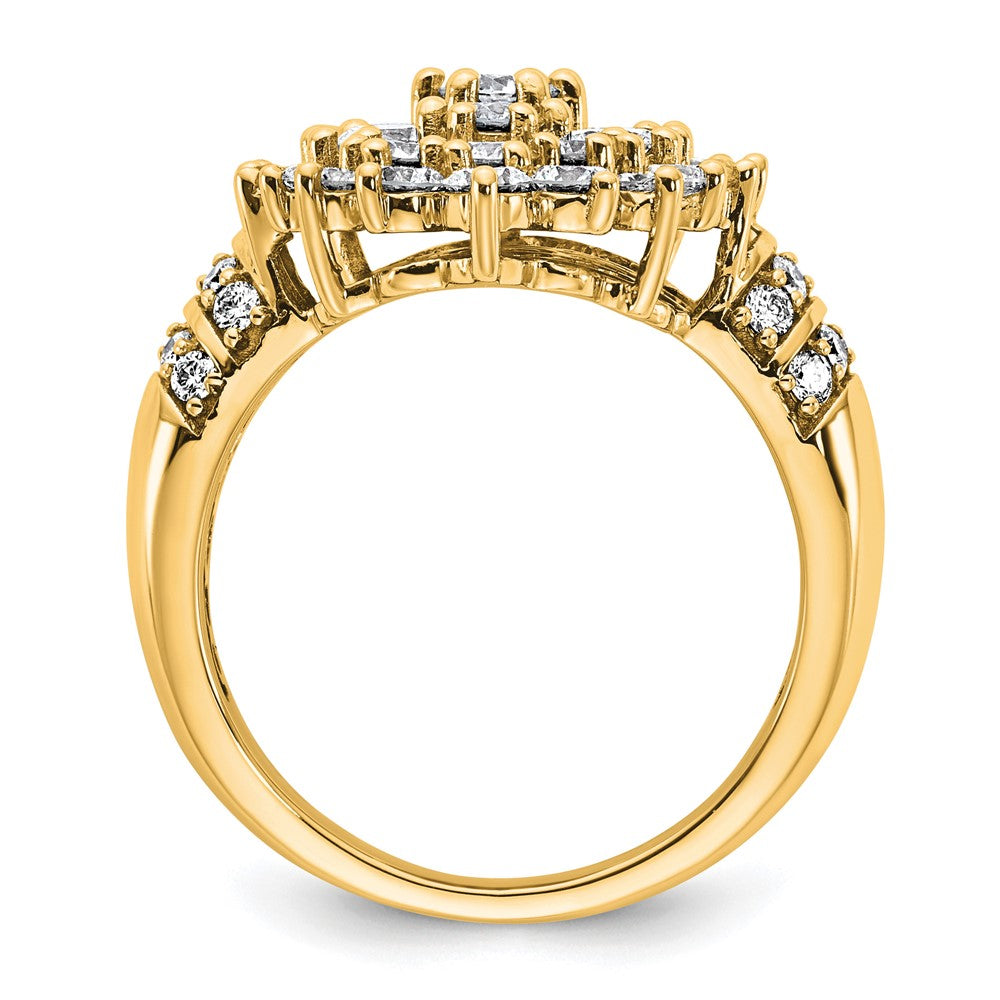 14k 2 5/8ct Lab Grown Diamond VS/SI+ G+ Comp Cluster Fashion Ring