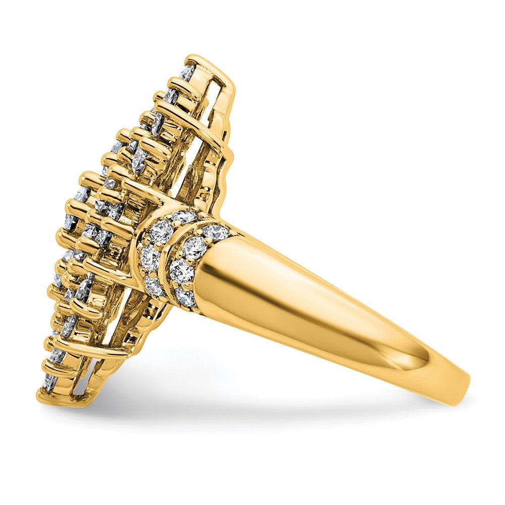 14k 2 5/8ct Lab Grown Diamond VS/SI+ G+ Comp Cluster Fashion Ring
