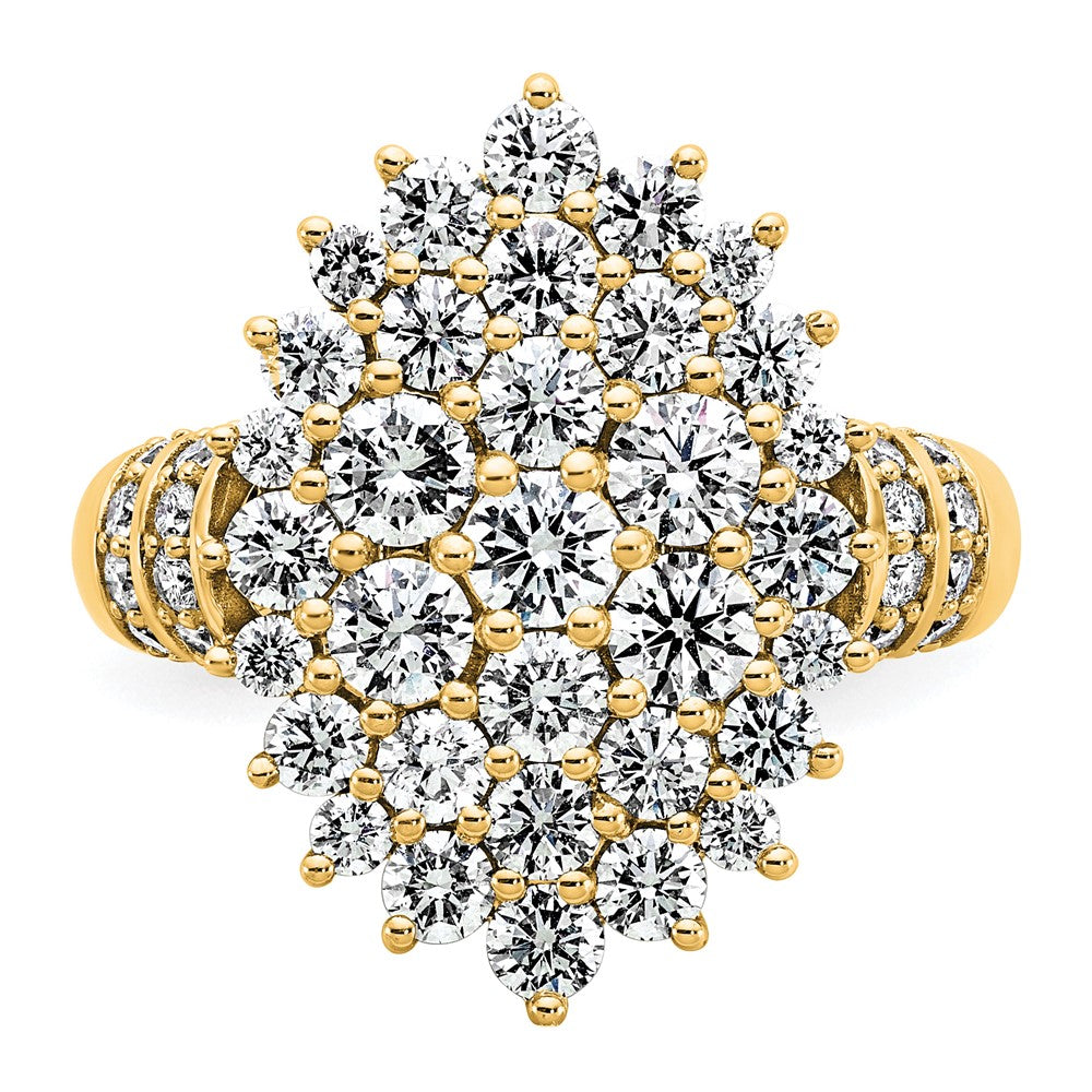 14k 2 5/8ct Lab Grown Diamond VS/SI+ G+ Comp Cluster Fashion Ring
