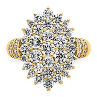 14k 2 5/8ct Lab Grown Diamond VS/SI+ G+ Comp Cluster Fashion Ring
