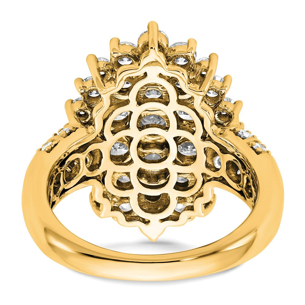 14k 2 5/8ct Lab Grown Diamond VS/SI+ G+ Comp Cluster Fashion Ring