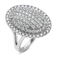 14k White Gold 2 1/4ct Lab Grown Diamond VS/SI+ G+ Comp Fashion Ring