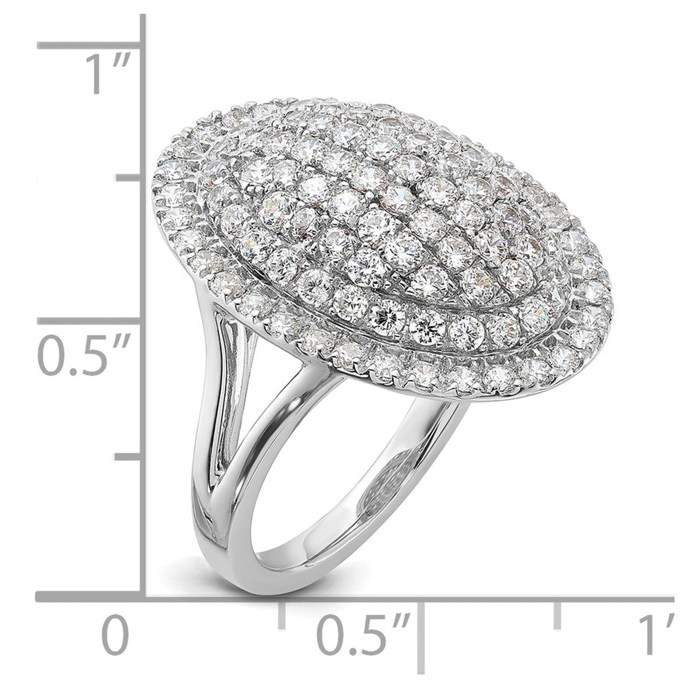 14k White Gold 2 1/4ct Lab Grown Diamond VS/SI+ G+ Comp Fashion Ring