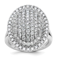 14k White Gold 2 1/4ct Lab Grown Diamond VS/SI+ G+ Comp Fashion Ring