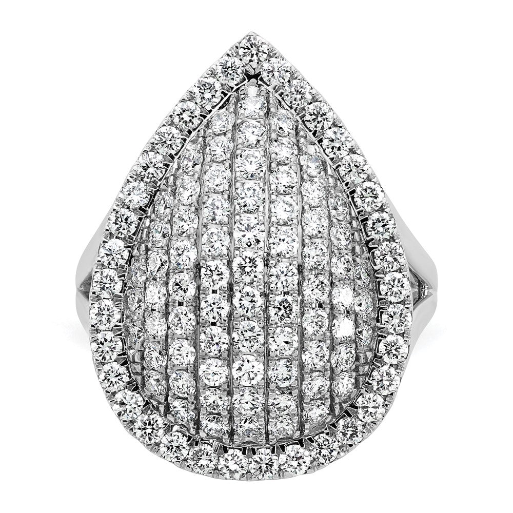 14k White Gold 2ct Lab Grown Diamond VS/SI+ G+ Comp Fashion Ring