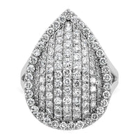 14k White Gold 2ct Lab Grown Diamond VS/SI+ G+ Comp Fashion Ring